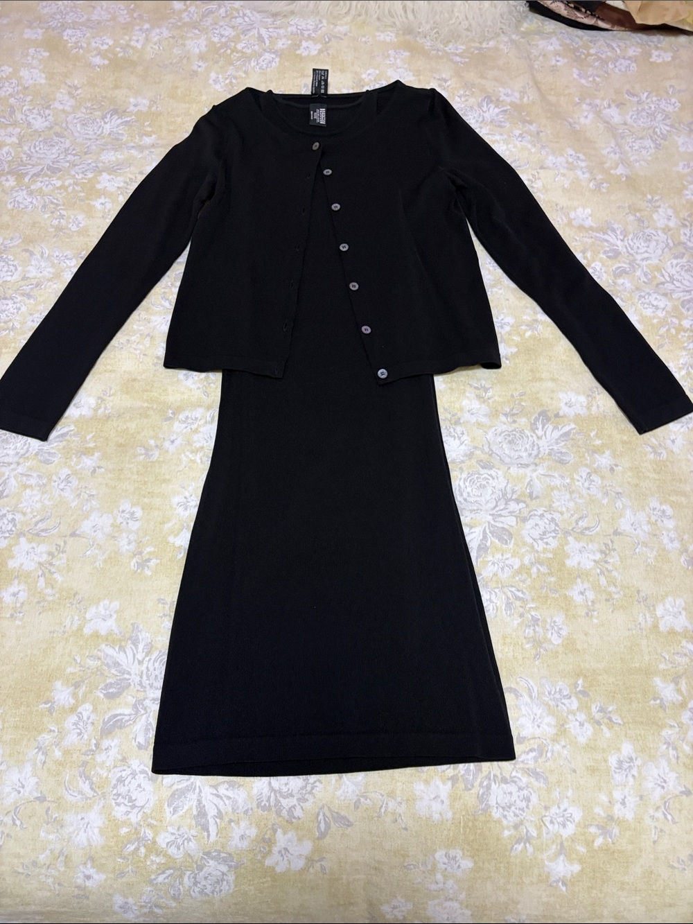 Wolford Black Maxi Knit Dress with Matching Cardigan